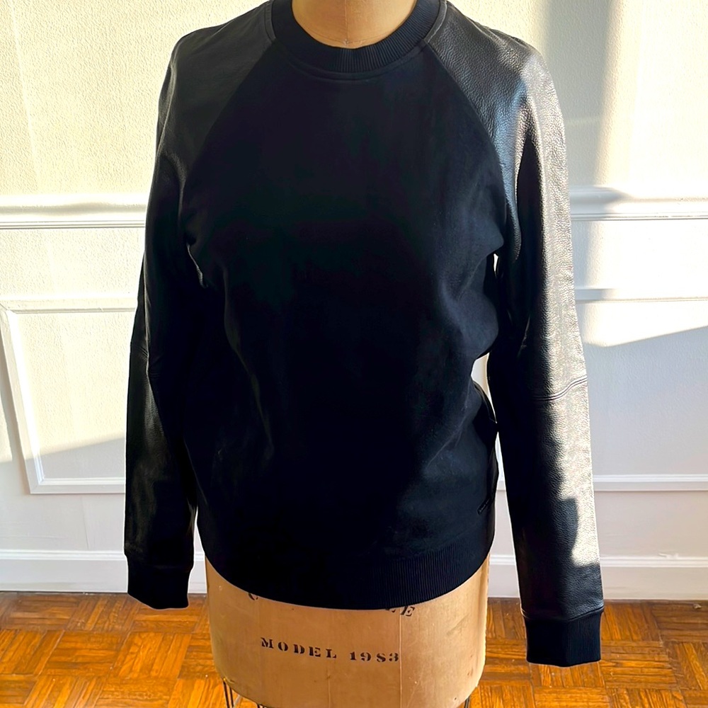 Michael Kors leather sleeved sweatshirt